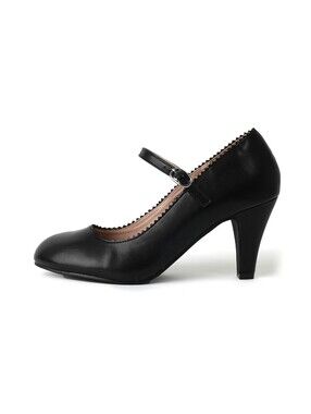 NWB J. Adams Honey Heels In Black Vegan Leather Size 7